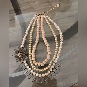 Lenora Dame pearl beaded floral necklace